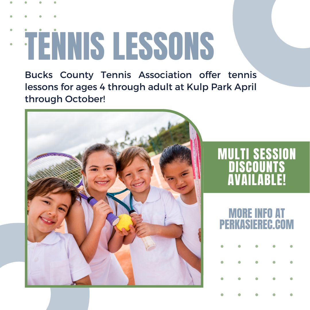 Bucks County Tennis Association
at Kulp Park April-Oct
CLICK for more information!