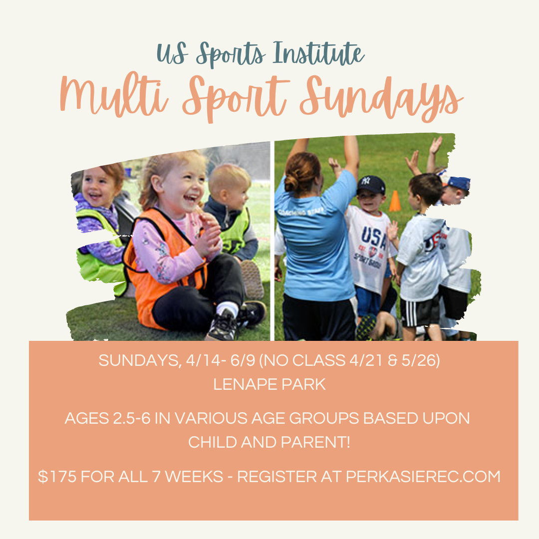 Multi Sport Sundays
4/14 - 6/9 (no class 4/21 or 5/26)
$175 for all 7 sessions
Ages 2.5-6 in various age groups
CLICK TO REGISTER