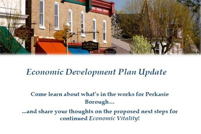 Perkasie Borough seeks community input for update to Economic Development Plan.