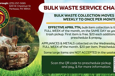 Bulk Waste Collection Moves to Monthly, April 7th